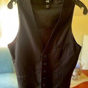 H&M BLACK TUXEDO VEST SIZE 8-10